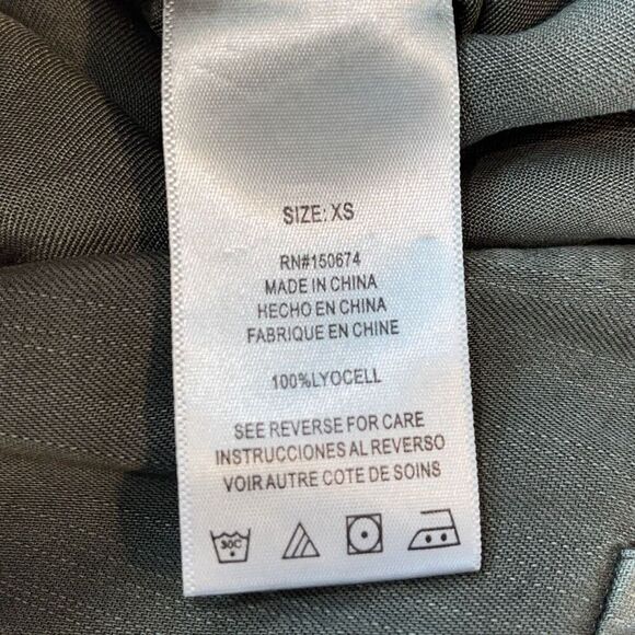 Wash Lab Womens Cinched Waist Chambray Wake Me up Jumpsuit Army Green XS NWT - Picture 9 of 12